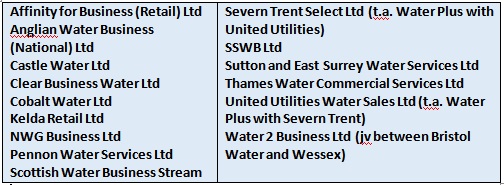 water retailers