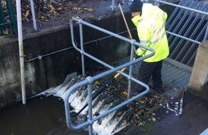 EA employee working on floods