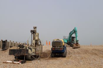 Flood defence  scheme ground investigation Pevensey Bay to Eastbourne