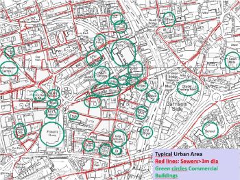 HUBER - TYPICAL URBAN AREA 0 SEWER NETWORK COMMERCIAL BUILDINGS