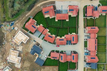 Housing development UK generic drone view