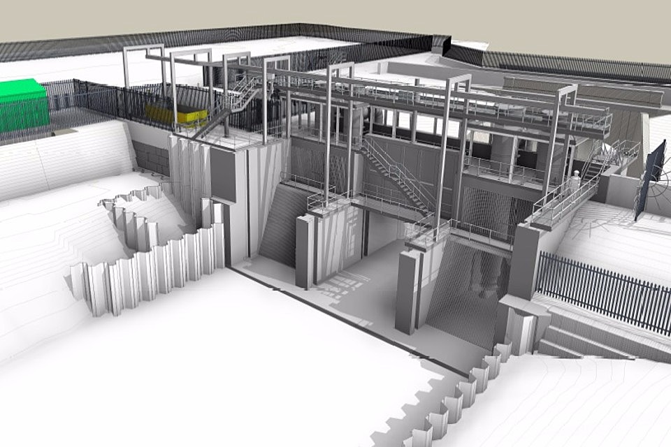 EA New Holderness Drain pumping station - view from drain side