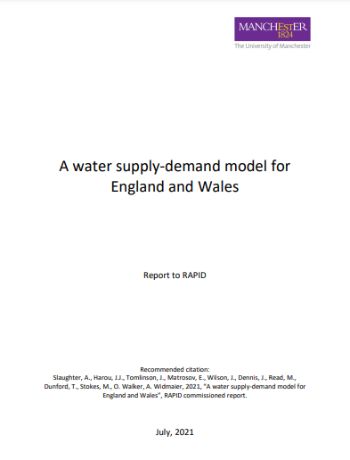 RAPID WATER SUPPLY DEMAND MODEL FOR ENGLAND  WALES 1